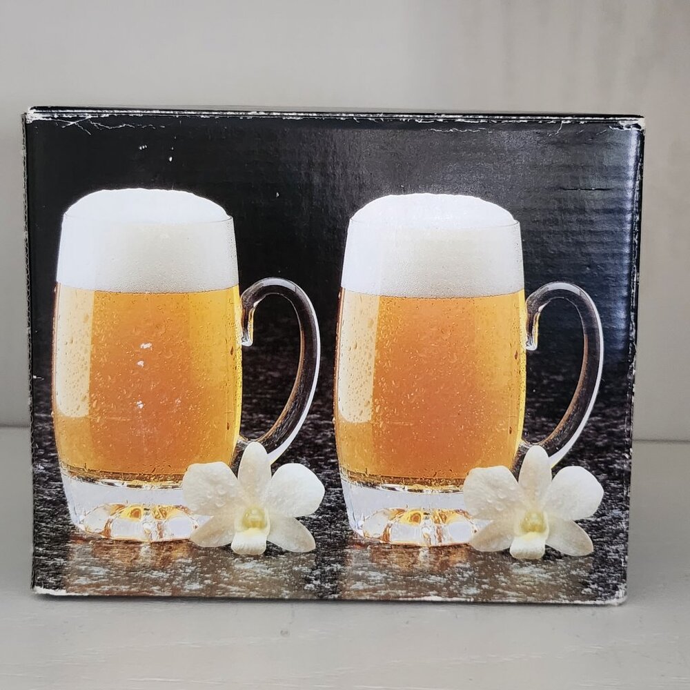 Studio Nova Crystal Brew Stein's Set of Two With Celtic Friendship Saying Etched